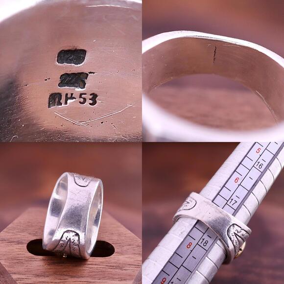 Konstantino Garnet Three Stone Sterling Silver/22k Yellow Gold Ring Size 7.25 - Picture 7 of 10